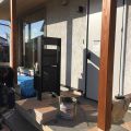 小布施町の新築工事現場。
玄関タイル工...